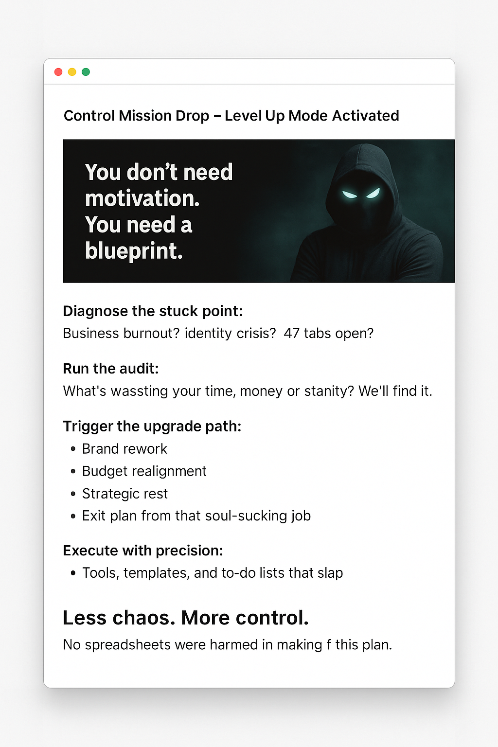 Concierge Control Plan